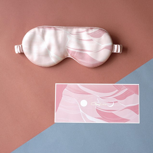 Online Pink Printed Silk Eye Mask