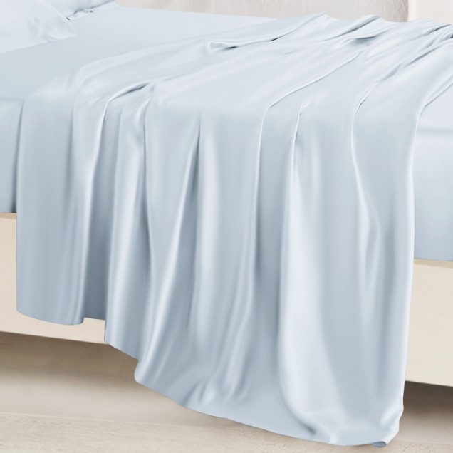 Online Alice Blue 22 Momme Mulberry Silk Sheet Set