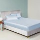 Online Baby Blue 22 Momme Mulberry Silk Fitted Sheet