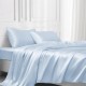 Online Baby Blue 22 Momme Mulberry Silk Flat Sheet