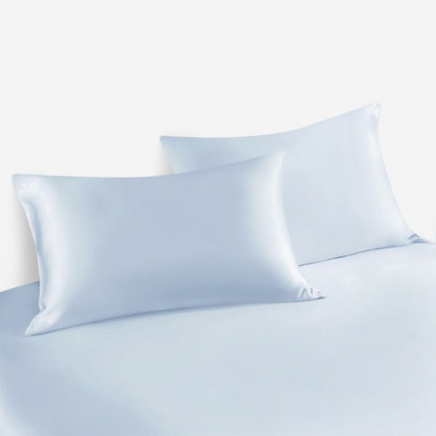 Online Baby Blue 22 Momme Mulberry Silk Pillowcase with Hidden Zipper