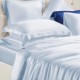 Online Baby Blue 3 PCS 22 Momme Mulberry Silk Duvet Cover Set