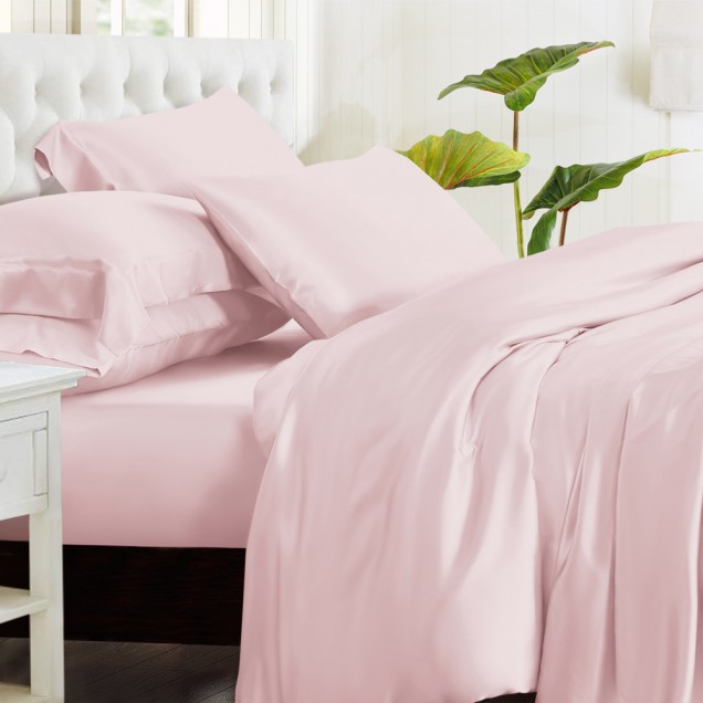 Online Baby Pink 22 Momme Mulberry Silk Duvet Cover