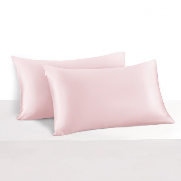 Online Baby Pink 22 Momme Mulberry Silk Pillowcase with Hidden Zipper