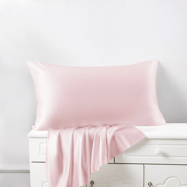 Online Baby Pink 22 Momme Mulberry Silk Pillowcase with Hidden Zipper