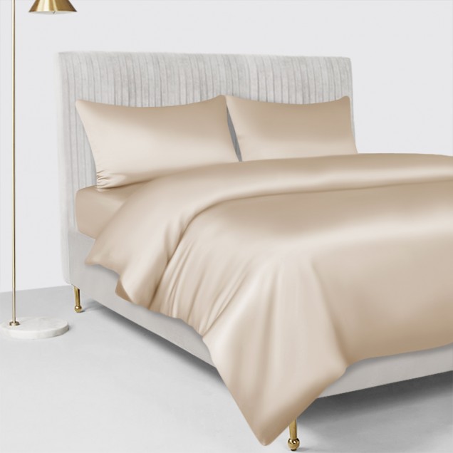 Online Beige 22 Momme Mulberry Silk Duvet Cover