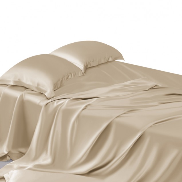 Online Beige 22 Momme Mulberry Silk Sheet Set