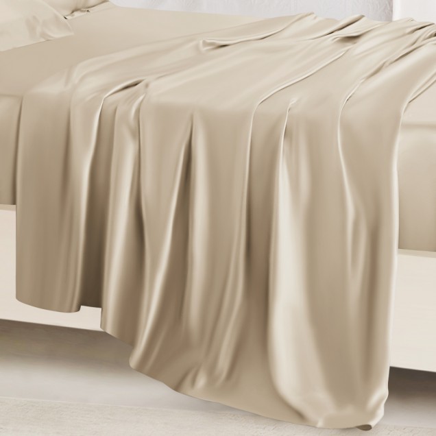 Online Beige 22 Momme Mulberry Silk Sheet Set