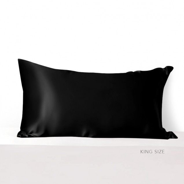 Online Black 22 Momme Mulberry Silk Pillowcase with Hidden Zipper