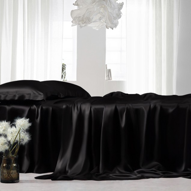 Online Black 22 Momme Mulberry Silk Sheet Set