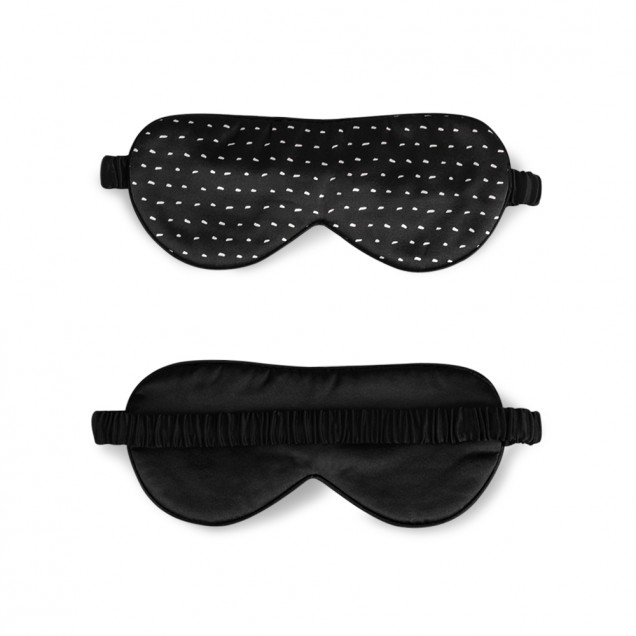 Online Black Dot Silk Sleep Mask