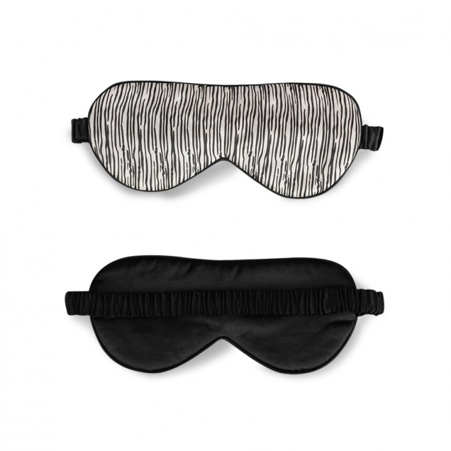 Online Black & Silver Silk Sleep Mask