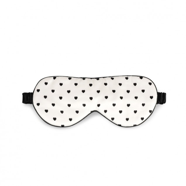 Online Black & White Heart Silk Sleep Mask