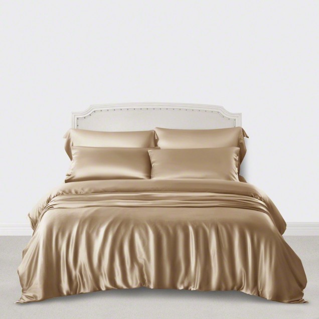 Online Cappuccino 3 PCS 22 Momme Mulberry Silk Duvet Cover Set