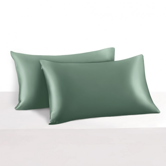 Online Celadon Green 22 Momme Mulberry Silk Pillowcase with Hidden Zipper