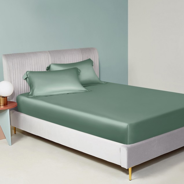 Online Celadon Green 22 Momme Mulberry Silk Sheet Set