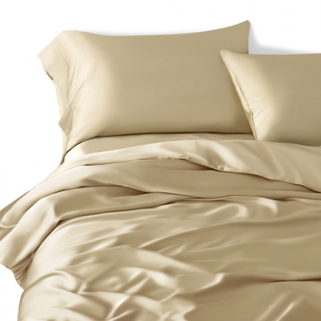 Online Champagne 22 Momme Mulberry Silk Duvet Cover