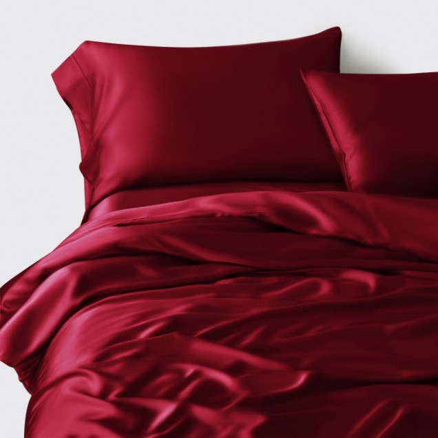 Online Claret 22 Momme Mulberry Silk Duvet Cover