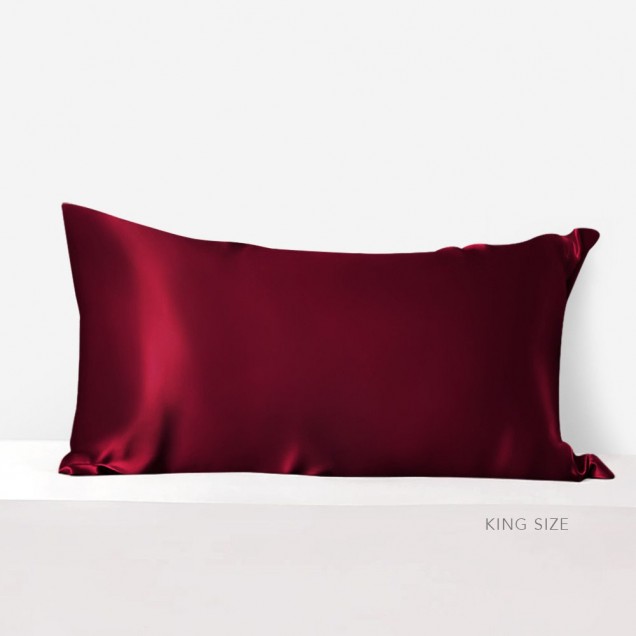 Online Claret 22 Momme Mulberry Silk Pillowcase with Hidden Zipper