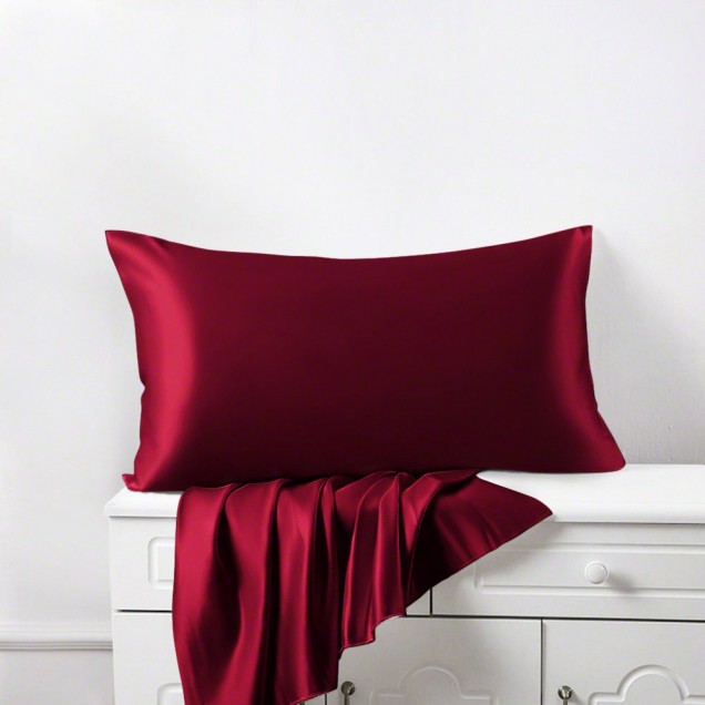 Online Claret 22 Momme Mulberry Silk Pillowcase with Hidden Zipper