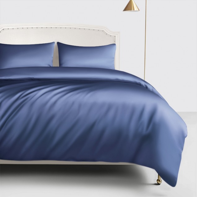 Online Dark Blue 22 Momme Mulberry Silk Duvet Cover