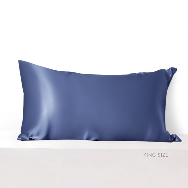 Online Dark Blue Envelope 22 Momme Mulberry Silk Pillowcase