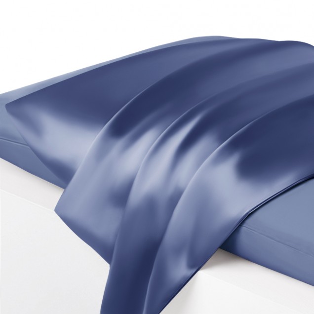 Online Dark Blue Envelope 22 Momme Mulberry Silk Pillowcase