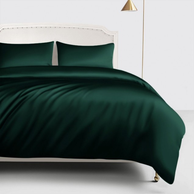 Online Dark Green 22 Momme Mulberry Silk Duvet Cover