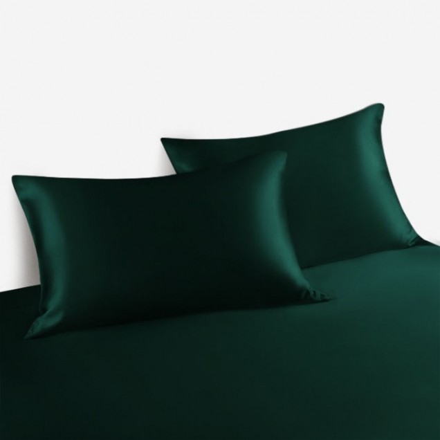 Online Dark Green Envelope 22 Momme Mulberry Silk Pillowcase