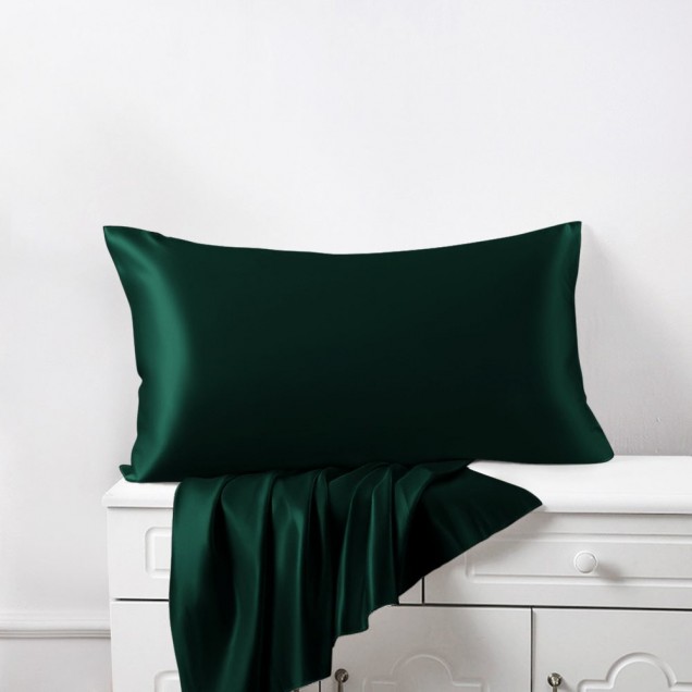 Online Dark Green 22 Momme Mulberry Silk Pillowcase with Hidden Zipper