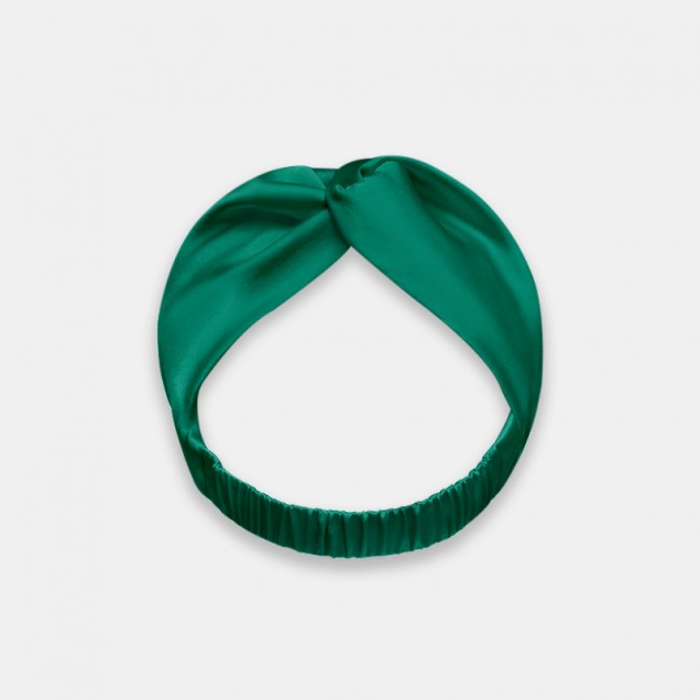 Online Dark Green Mulberry Silk Headband