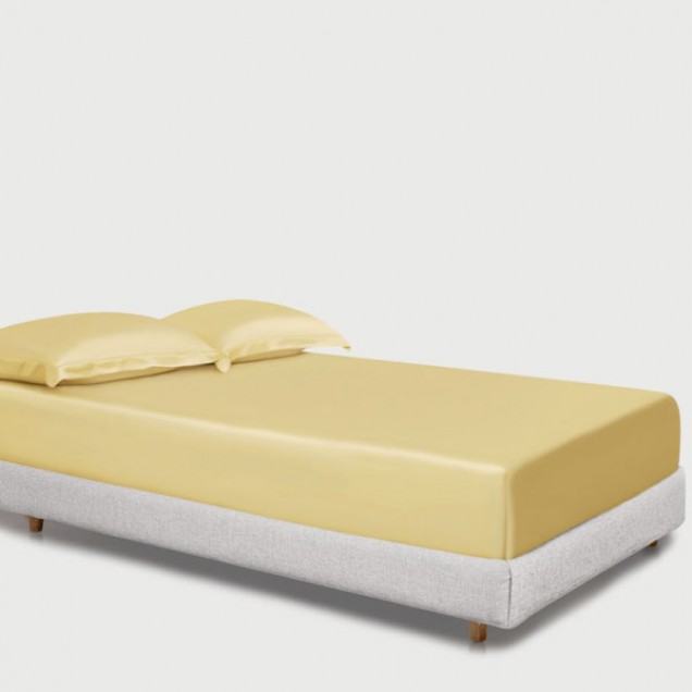 Online Gold 22 Momme Mulberry Silk Fitted Sheet