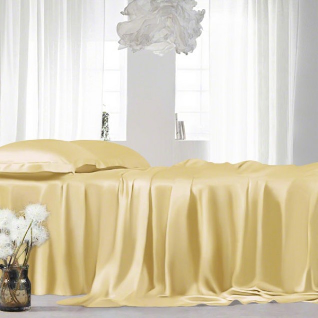 Online Gold 22 Momme Mulberry Silk Flat Sheet