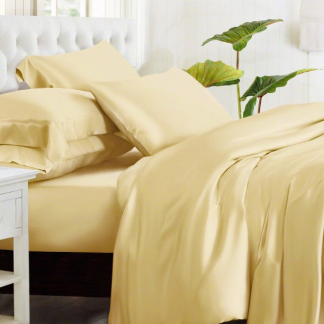 Online Gold 3 PCS 22 Momme Mulberry Silk Duvet Cover Set