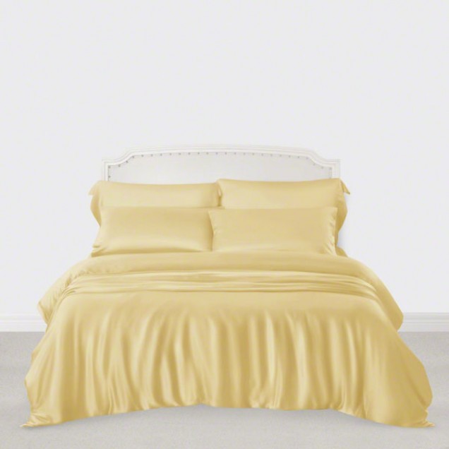 Online Gold 3 PCS 22 Momme Mulberry Silk Duvet Cover Set