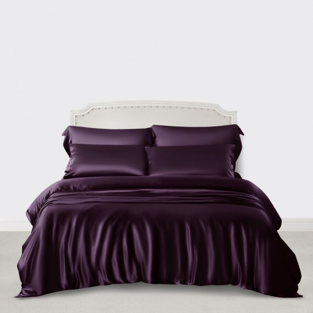 Online Grape 3 PCS 22 Momme Mulberry Silk Duvet Cover Set