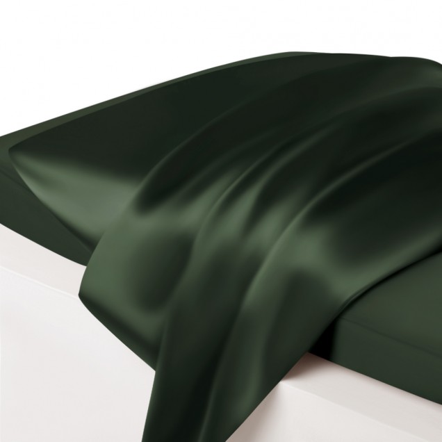 Online Hunter Green Envelope 22 Momme Mulberry Silk Pillowcase