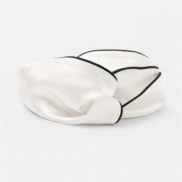 Online Ivory & Black Silk Headband