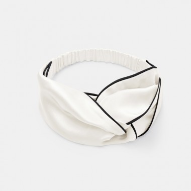 Online Ivory & Black Silk Headband