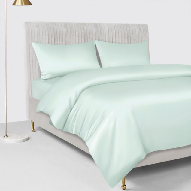 Online Light Cyan 22 Momme Mulberry Silk Duvet Cover