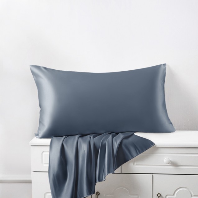 Online Misty Blue 22 Momme Mulberry Silk Pillowcase with Hidden Zipper