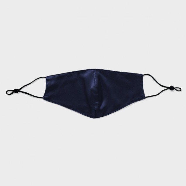 Online Navy & Black Double-Sided 22 Momme Silk Face Mask