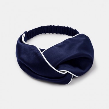 Online Navy & Ivory Silk Headband