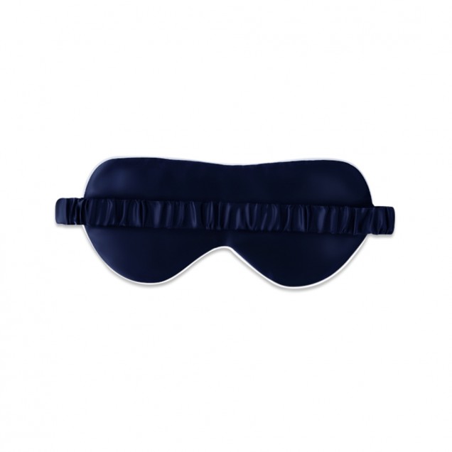 Online Navy & Ivory Suede Rose Silk Eye Mask