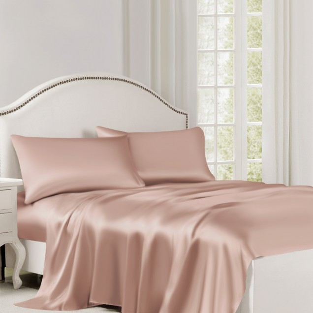 Online Pearl Pink 22 Momme Mulberry Silk Flat Sheet