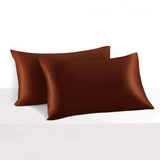 Online Rust Red 22 Momme Mulberry Silk Pillowcase with Hidden Zipper