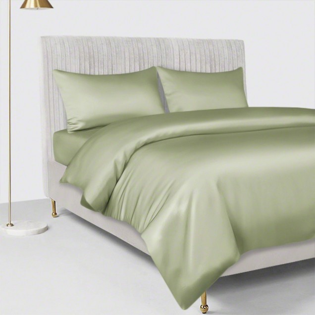 Online Sage Green 22 Momme Mulberry Silk Duvet Cover