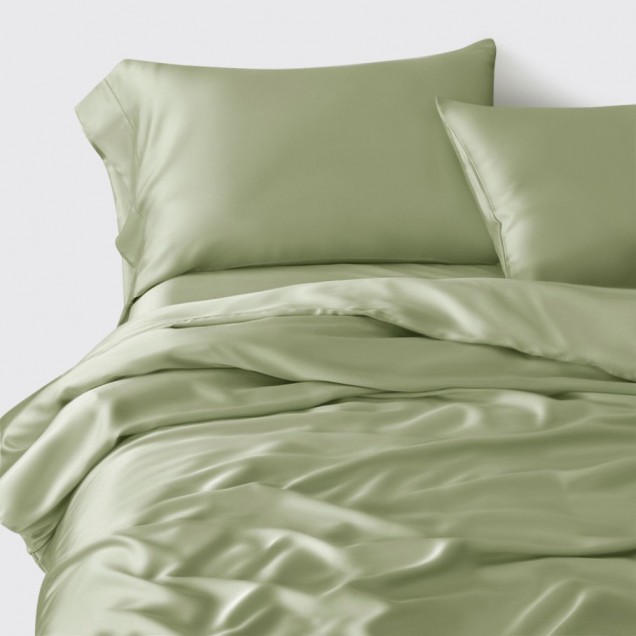 Online Sage Green 22 Momme Mulberry Silk Duvet Cover