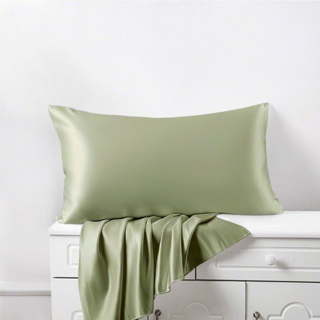 Online Sage Green 22 Momme Mulberry Silk Pillowcase with Hidden Zipper