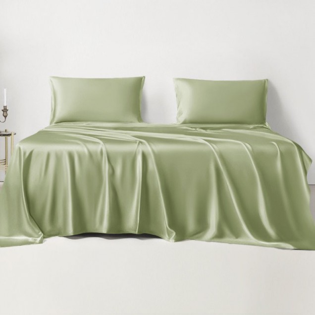 Online Sage Green 22 Momme Mulberry Silk Sheet Set